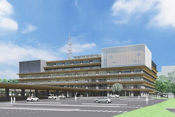 イラスト：秋田市新庁舎外観イメージ
