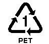 イラスト：ペットボトルのリサイクルマーク（PET1）