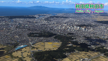 写真：秋田市を空撮した景色