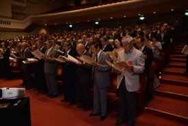 写真：秋田市記念市民歌斉唱