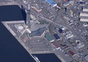 写真：道の駅あきた港の空撮写真