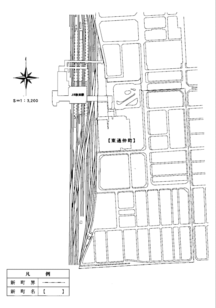 イラスト：東通仲町の新町名区域図