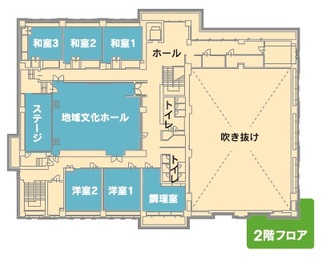 イラスト：南部市民サービスセンター2階平面図