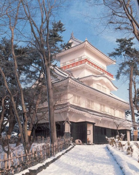 久保田城御隅櫓の冬景色写真