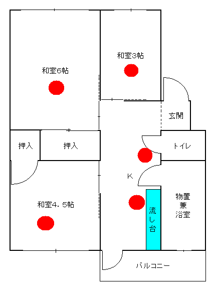 イラスト：旭南Aタイプの間取り図