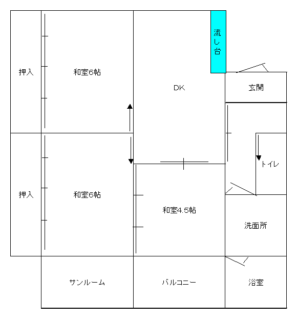 イラスト：旭南Cタイプの間取り図