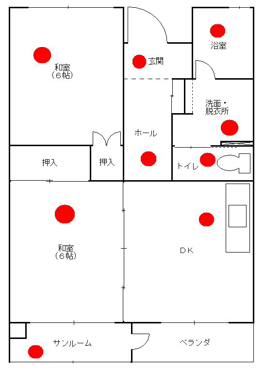 イラスト：旭南Dタイプの間取り図