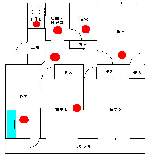 イラスト：外旭川Aタイプの間取り図