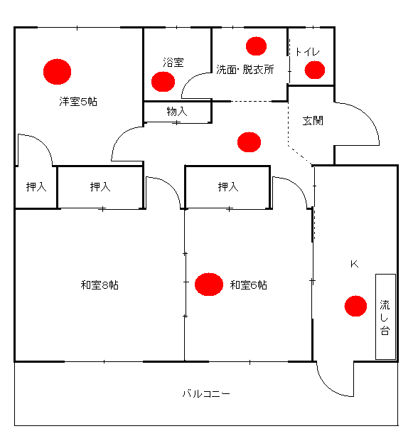 外旭川Bタイプの間取り図