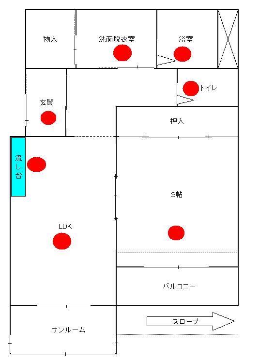 イラスト：外旭川Gタイプの間取り図