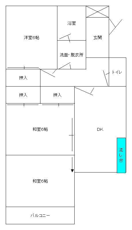 イラスト：牛島Dタイプの間取り図