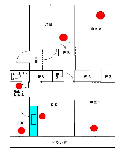 イラスト：広面Aタイプの間取り図