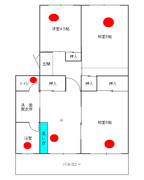 イラスト：高野Bタイプの間取り図