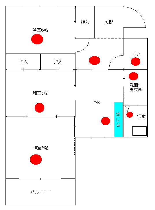 イラスト：四ツ谷Aタイプの間取り図