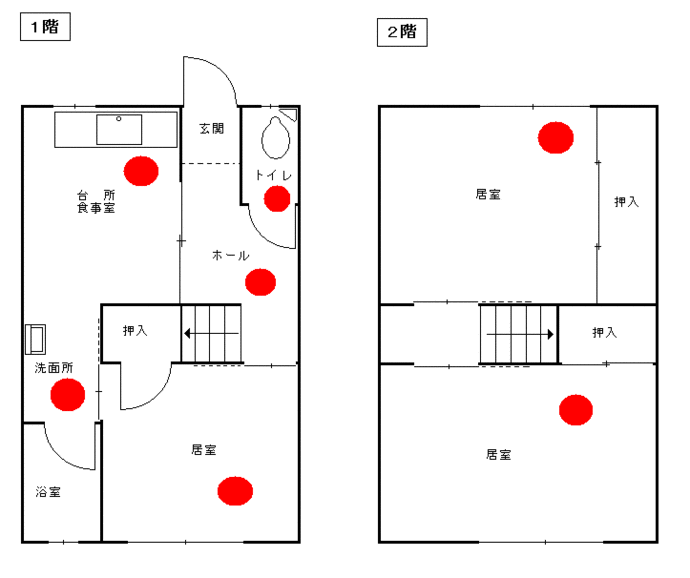 イラスト：手形山Aタイプの間取り図