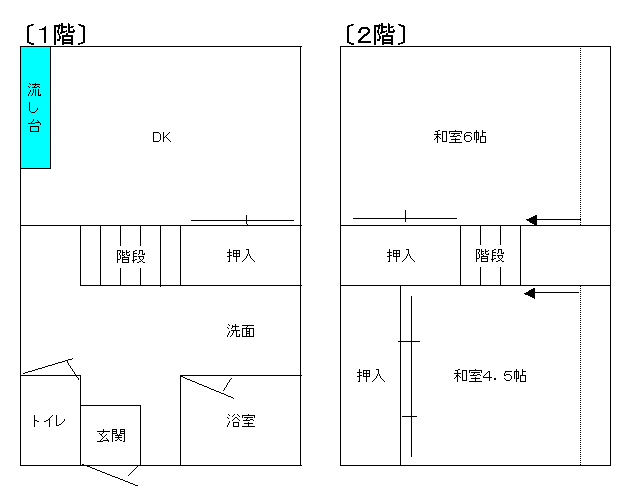 イラスト：手形山Bタイプの間取り図