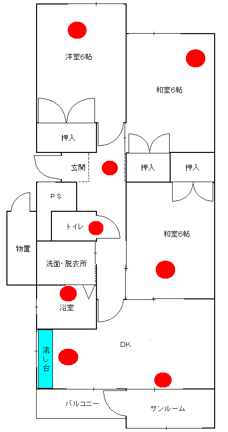 イラスト：新屋日吉町Bタイプの間取り図