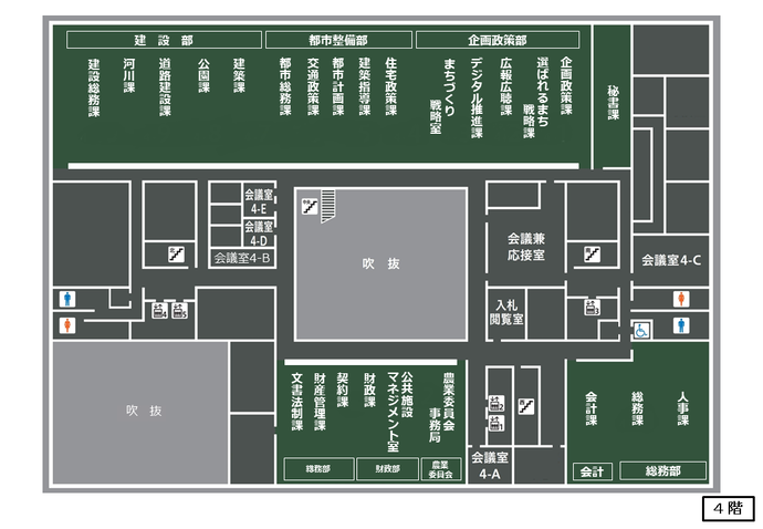 庁舎4階の案内図