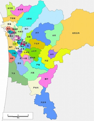 イラスト：市内小学校区地図