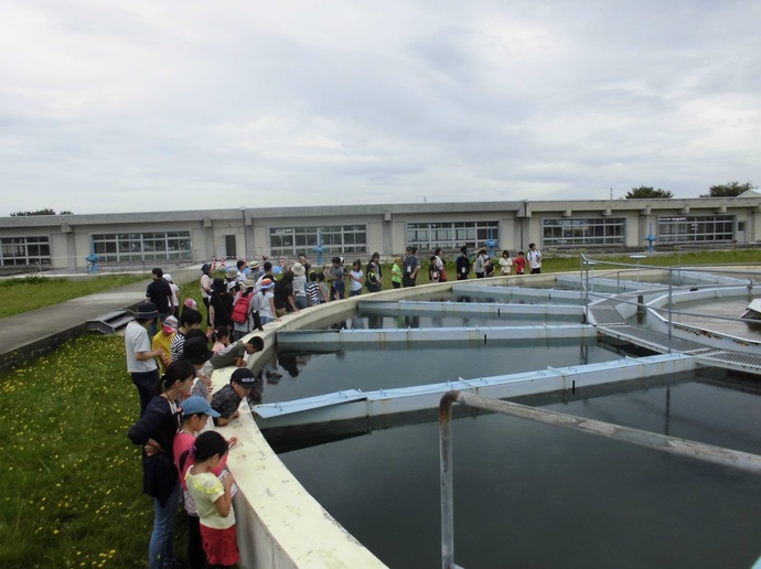 仁井田浄水場見学時の写真