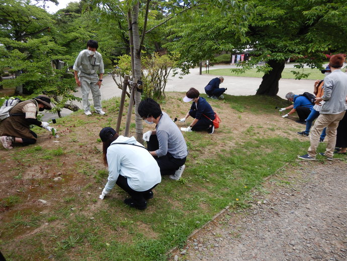 施肥作業中