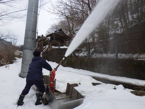 文化財防火デーに伴う防災訓練の様子