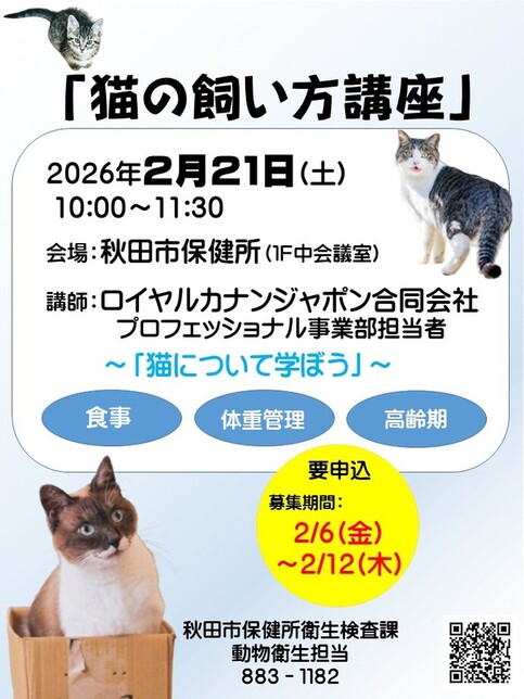 猫の飼い方講座チラシ画像