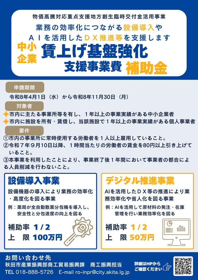 中小企業賃上げ基盤強化支援事業（物価高騰対応重点支援地方創生臨時