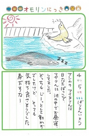 画像：4月のにっき（アシカ）