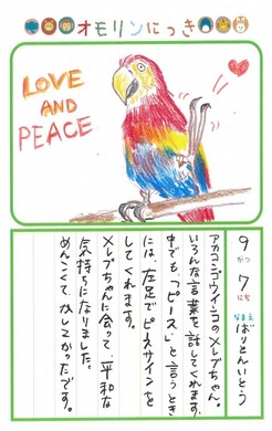 画像:9月のにっき(アカコンゴウインコ)