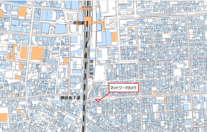 明田地下道ライブカメラ配置図