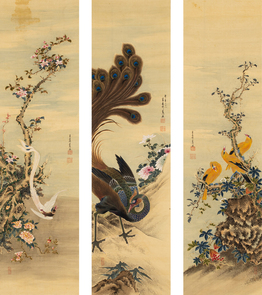 三木文柳《花鳥図》