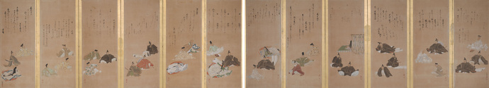 「三十六歌仙図押絵貼屏風」の画像