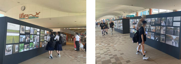 秋田駅ぽぽろーど西口側の様子