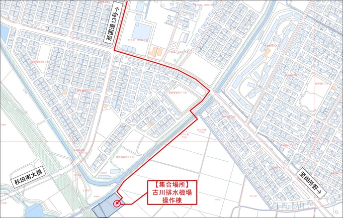 古川排水機場箇所図